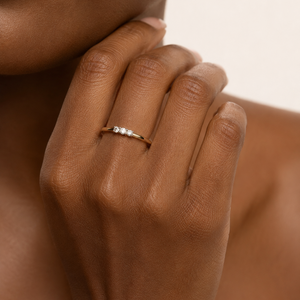 14K Yellow Gold Three-Stone Diamond Ring