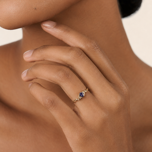 14K Yellow Gold Tanzanite Ring with Diamond Accents