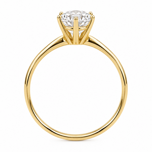 10K Yellow Gold Six-Prong CZ Solitaire Ring