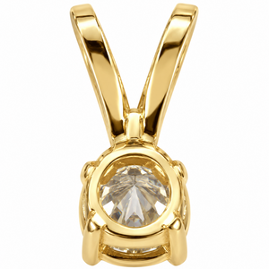 14K Yellow Gold Solitaire Diamond Pendant