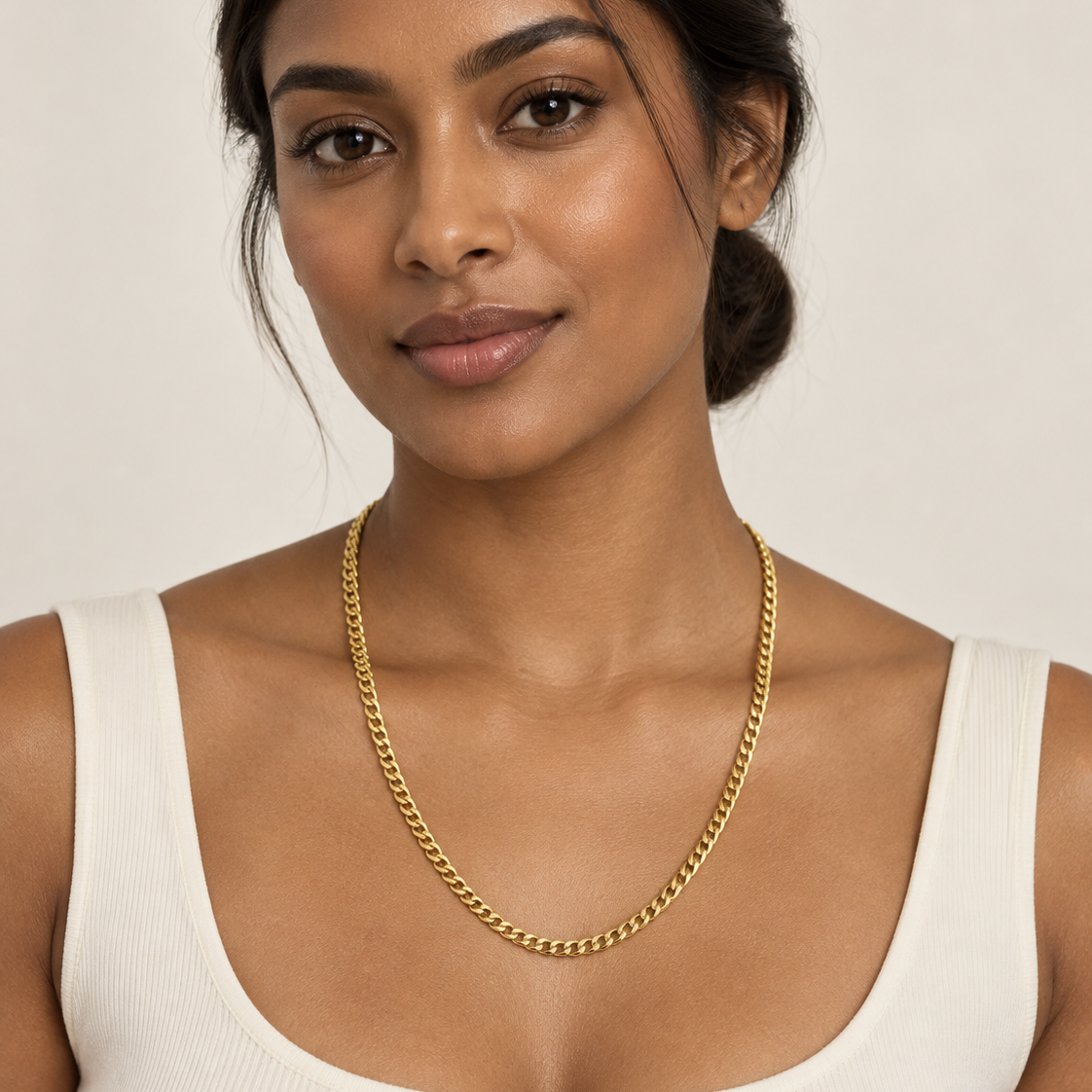 18K Yellow Gold Curb Chain Necklace