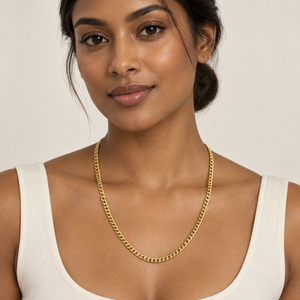 18K Yellow Gold Curb Chain Necklace