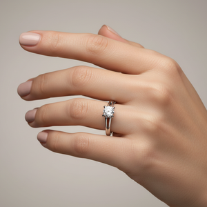 18K White Gold Solitaire Diamond Engagement Ring