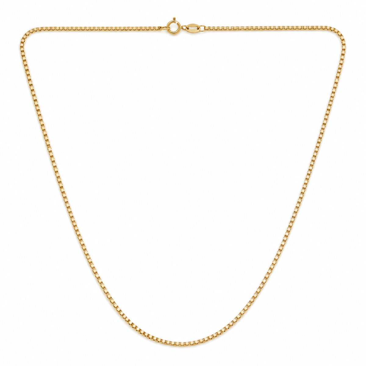 18K Yellow Gold Box Chain Necklace