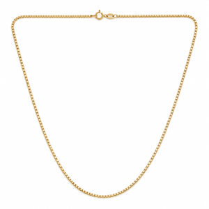 18K Yellow Gold Box Chain Necklace