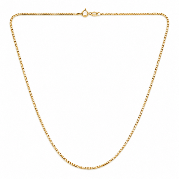 18K Yellow Gold Box Chain Necklace