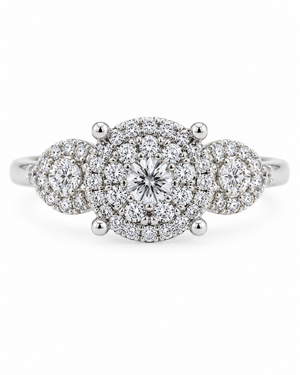 18K White Gold Diamond Navette Cluster Ring