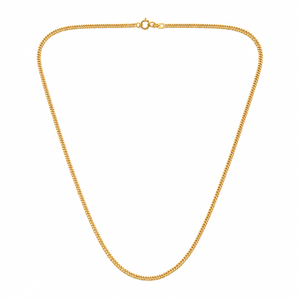 18K Yellow Gold Flat Curb Chain Necklace