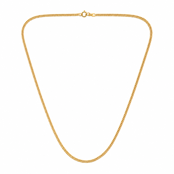18K Yellow Gold Flat Curb Chain Necklace