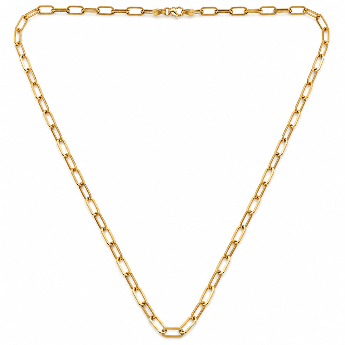 18K Yellow Gold Paperclip Chain Necklace