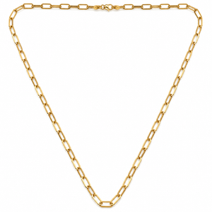 18K Yellow Gold Paperclip Chain Necklace
