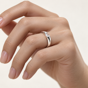 14K White Gold Diamond Solitaire Ring