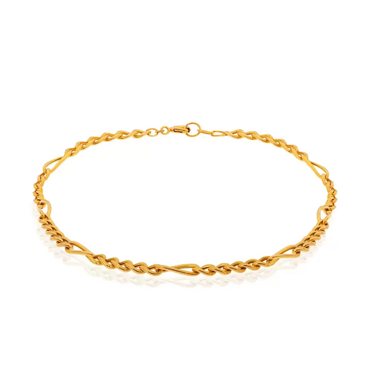 Yellow Gold Figaru Anklet.