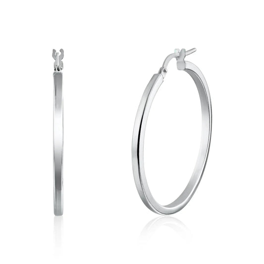 925 Sterling Silver Silver 2mm Hoop Earring