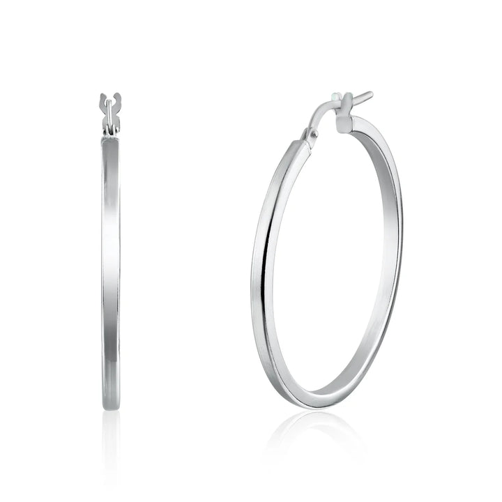 925 Sterling Silver Silver 2mm Hoop Earring