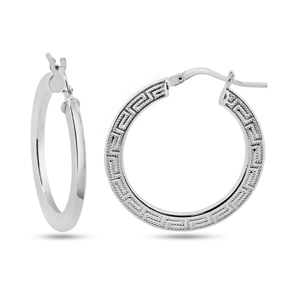 Sterling Silver Celtic Hoop Earrings 18mm
