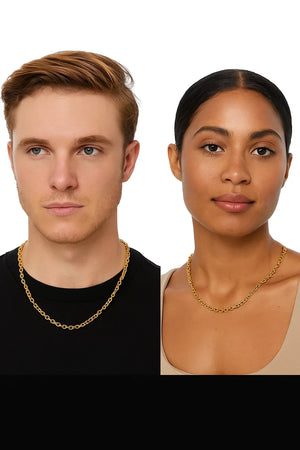 Yellow Gold Oval Links Chain18 K, 16.40 gr
