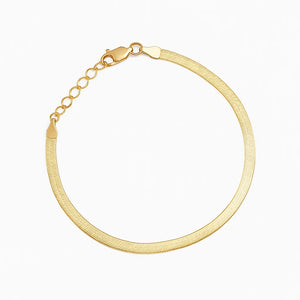 Yellow Gold Herringbone bracelet, 10k , 7 Inches