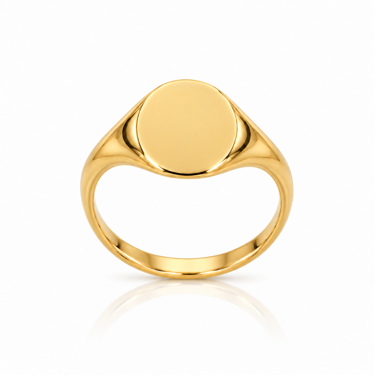 14K Yellow Gold Oval Signet Ring