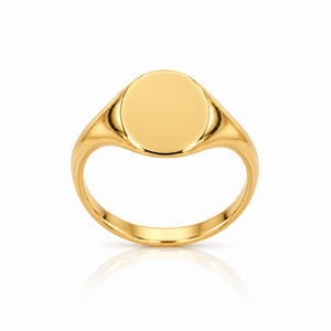 14K Yellow Gold Oval Signet Ring