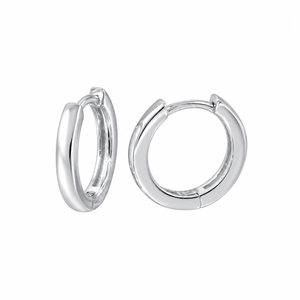 925 Sterling Silver Rhodium Plated Huggie Hoop Earrings