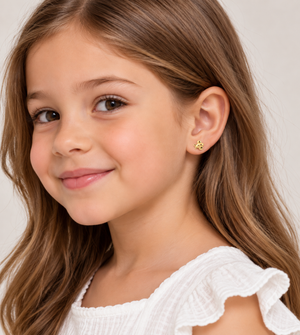 18K Yellow Gold Kids Airplane Stud Earrings