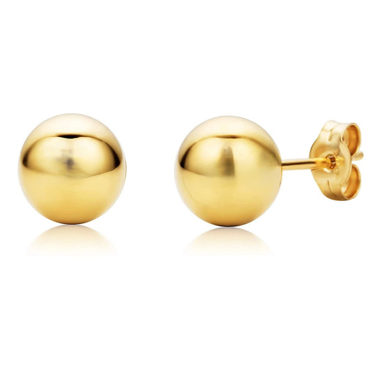 Yellow Gold Ball Stud Earrings,18k 1.06gr