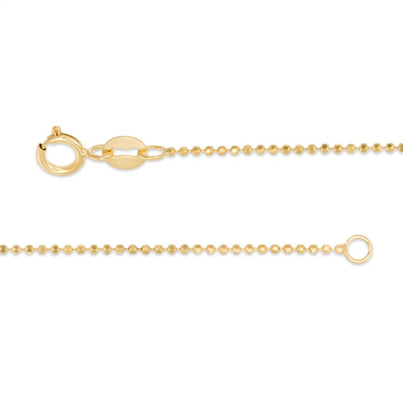 Yellow Gold Diamond Cut Bead Chain, 14k, 20 Inches