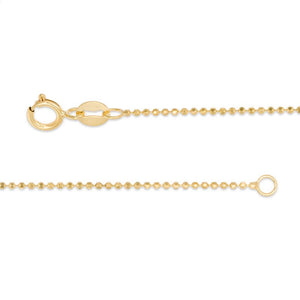 Yellow Gold Diamond Cut Bead Chain, 14k, 20 Inches