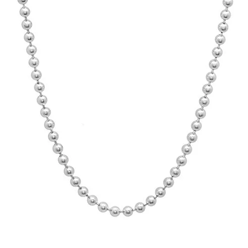 Sterling Silver 925 Beaded Necklace,  17 Inches