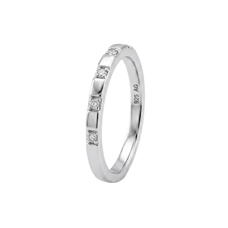 925 Sterling Silver Full Bezel Lab-Grown Diamonds Eternity Ring