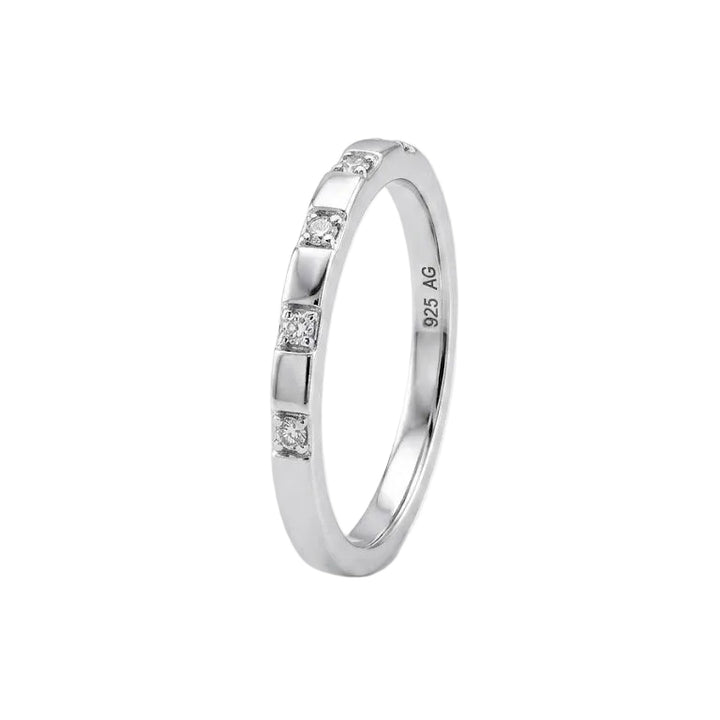 925 Sterling Silver Full Bezel Lab-Grown Diamonds Eternity Ring