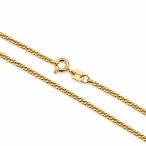 18K Yellow Gold Flat Curb Chain Necklace