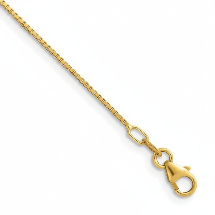 18K Yellow Gold 1.2mm Width Box Chain.