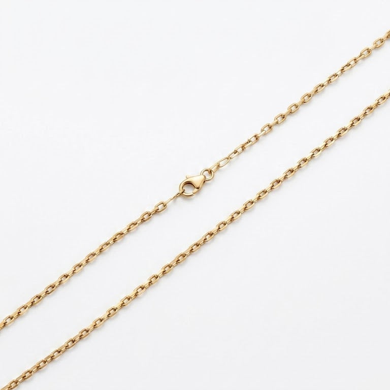 18K Yellow Gold Elongated Box Link Chain
