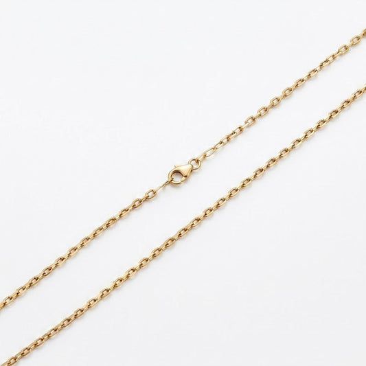 18K Yellow Gold Elongated Box Link Chain