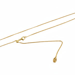 18K Yellow Gold Cartier Chain With Logo Charm Necklace - Resale