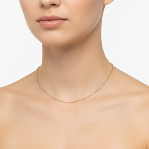 18K Yellow Gold Cartier Chain With Logo Charm Necklace - Resale