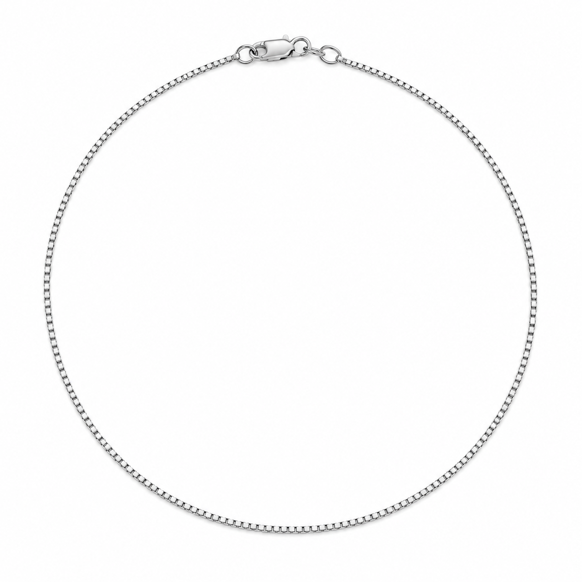 10K White Gold Box Chain Anklet