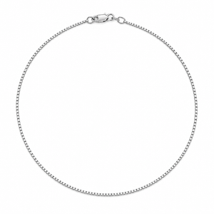 10K White Gold Box Chain Anklet