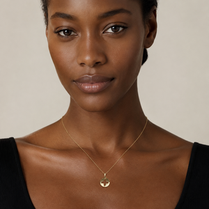 18K Yellow Gold Star Cutout Disc Pendant
