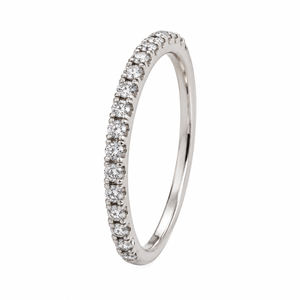 14K White Gold Vintage Diamond Half Eternity Band
