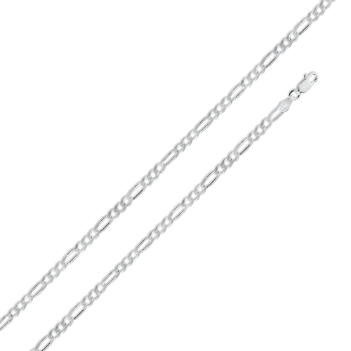 Silver Figaro Style Chain ,3.9mm, 18"
