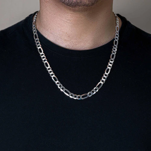 Silver Figaro style Chain 8.9mm, 18"