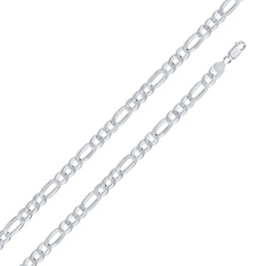 Sterling Silver Figaro style Bracelet 8"