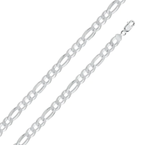 Silver Figaro style Chain 8.9mm 18"