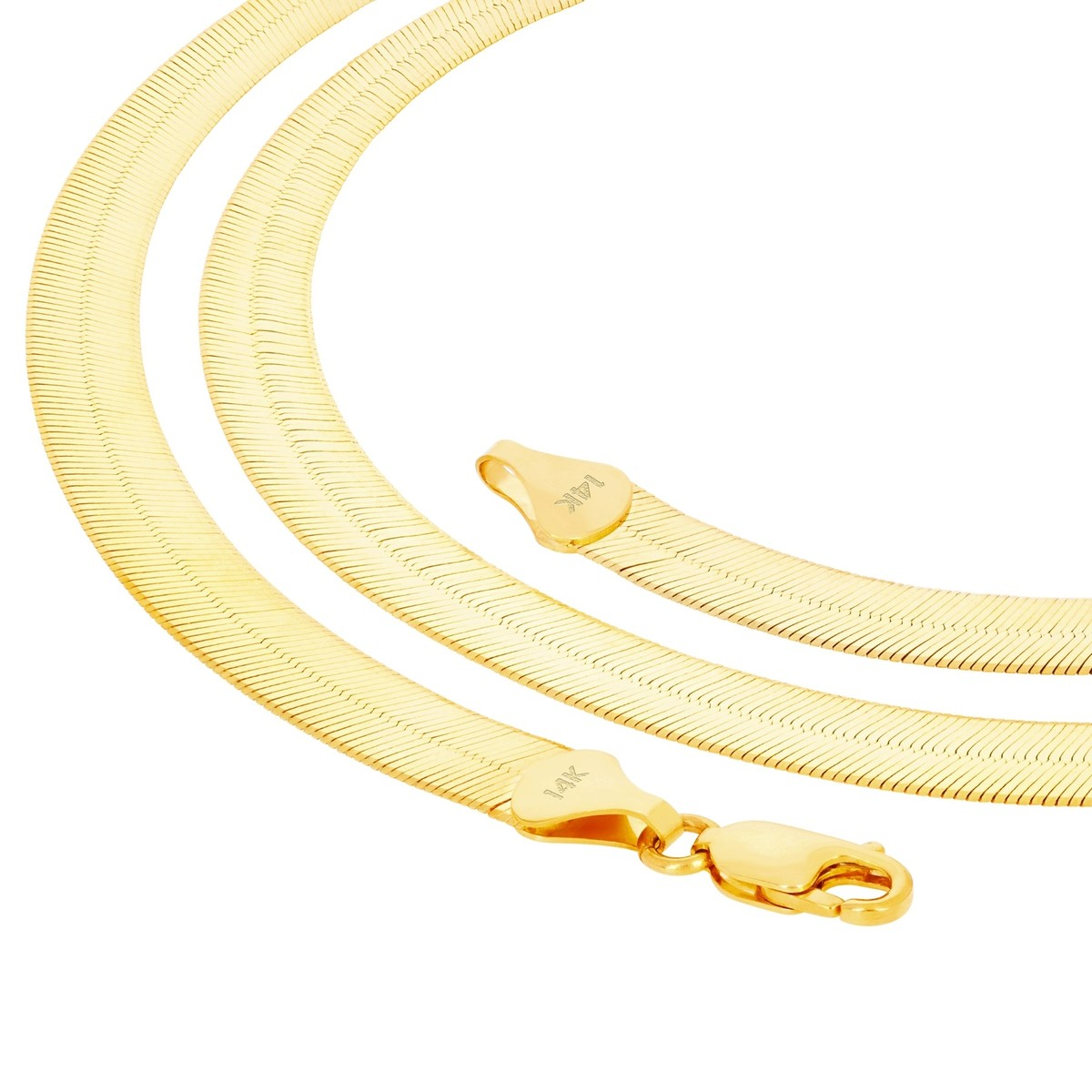 Yellow Gold Herringbone Necklace, 14k, 20 Inches, 15.24gr