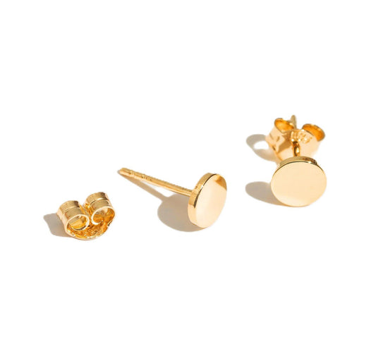 Yellow Gold Stud Earring Circle style, 18k, 1.15gr