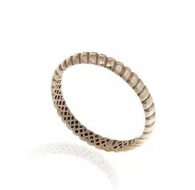 White Gold Cable Classic Band. 18k, 1.5gr