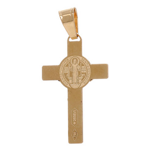 Yellow Gold Saint Benedict on cross, 18k, 2.57gr